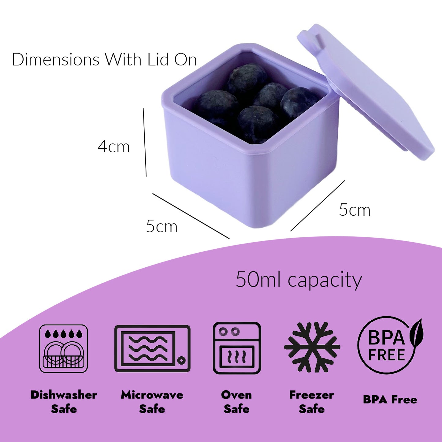 Infographic showing the dimensions and features of the Pick Plates Pick & Dip Pots.