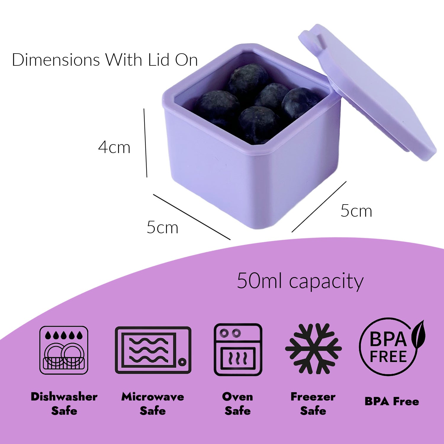 Infographic showing the dimensions and features of the Pick Plates Pick & Dip Pots.