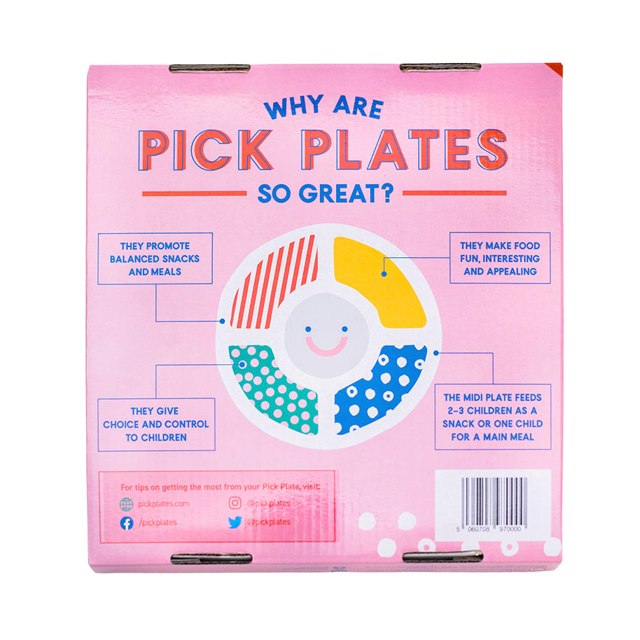 The back of the Pick Plate Mid packaging with written text explaining why Pick Plates are so great.